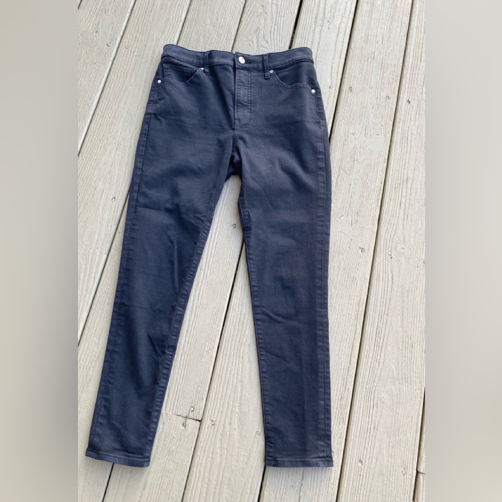 Express - Black Denim Skinny Crop Jeans, Size: 8
